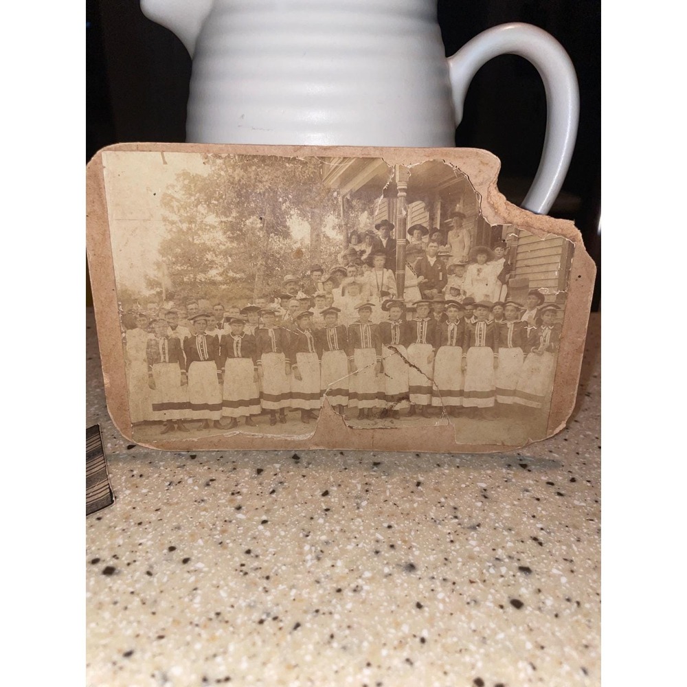 1900 Sepia Group Photo Victorian Women Uniforms School Social Club Large Card